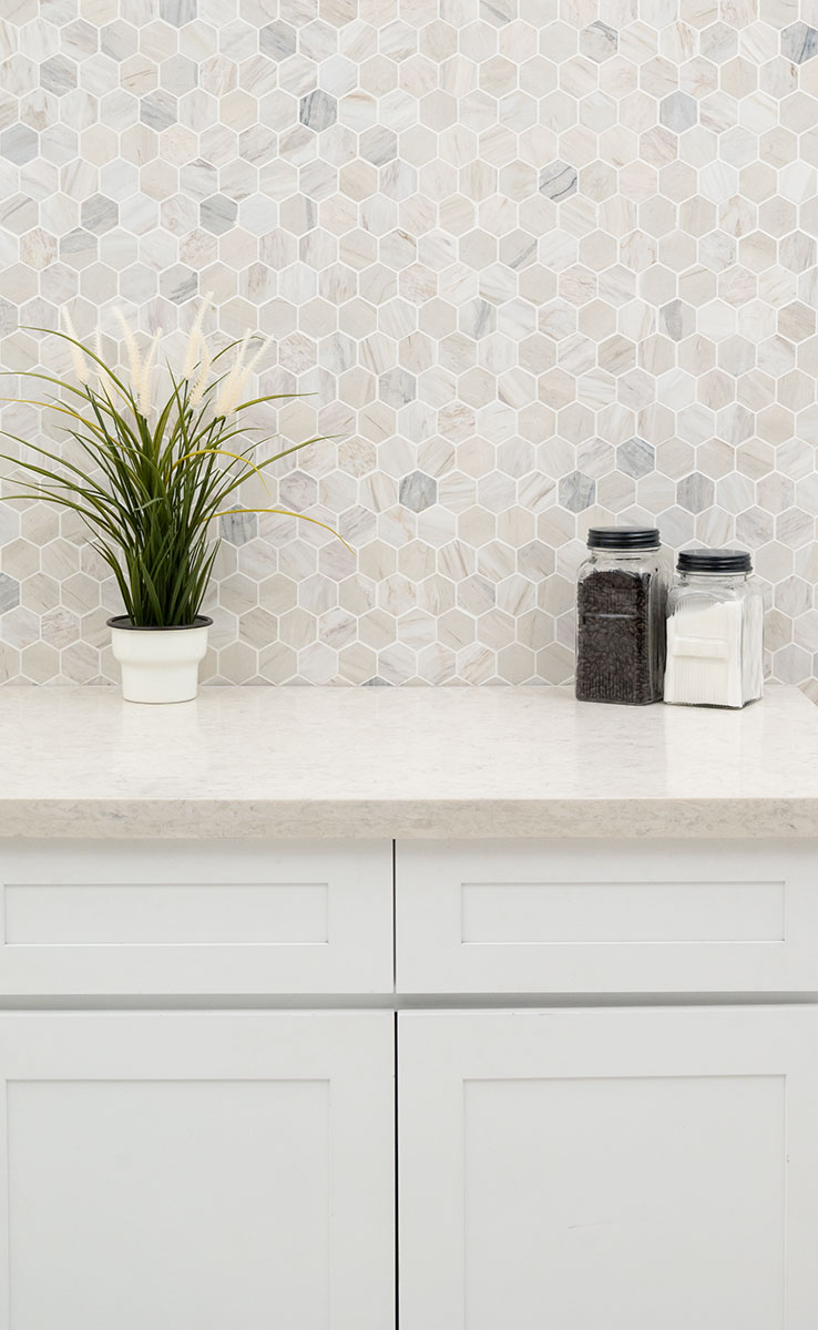 Angora Polished 2" Hexagon Mosaic Tile - Image 7
