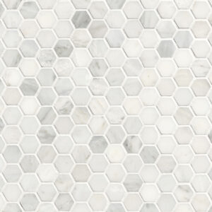 Arabescato Carrara 1” Hexagon Mosaic Tile