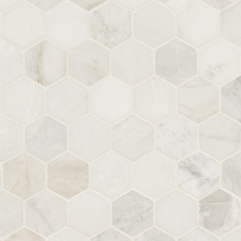 Arabescato Venato 2-Inch Hexagon Honed Marble Tile
