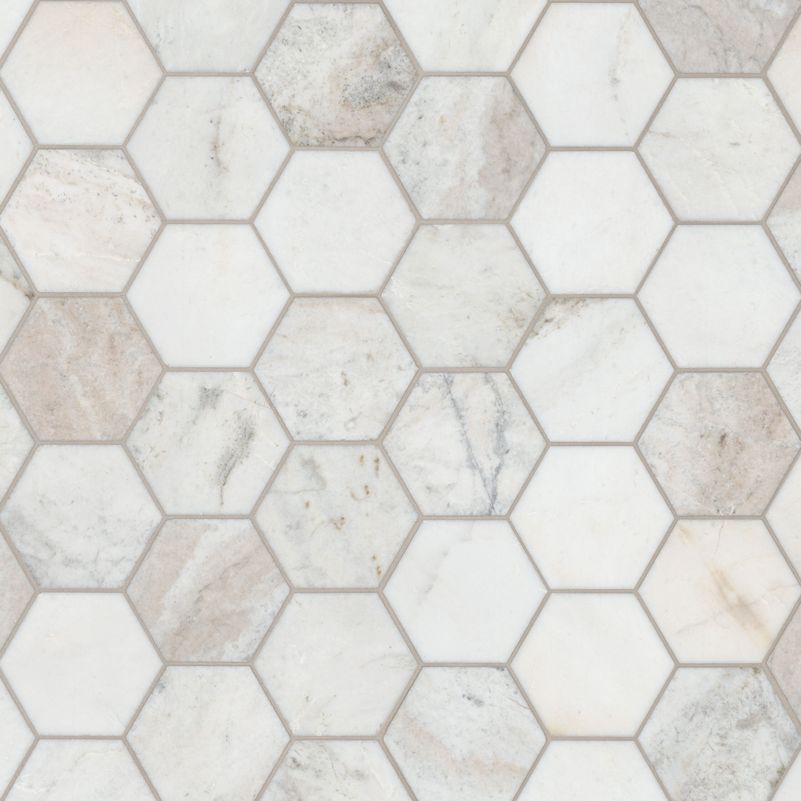 Arabescato Venato White 5" Hexagon Honed Tile - Image 4