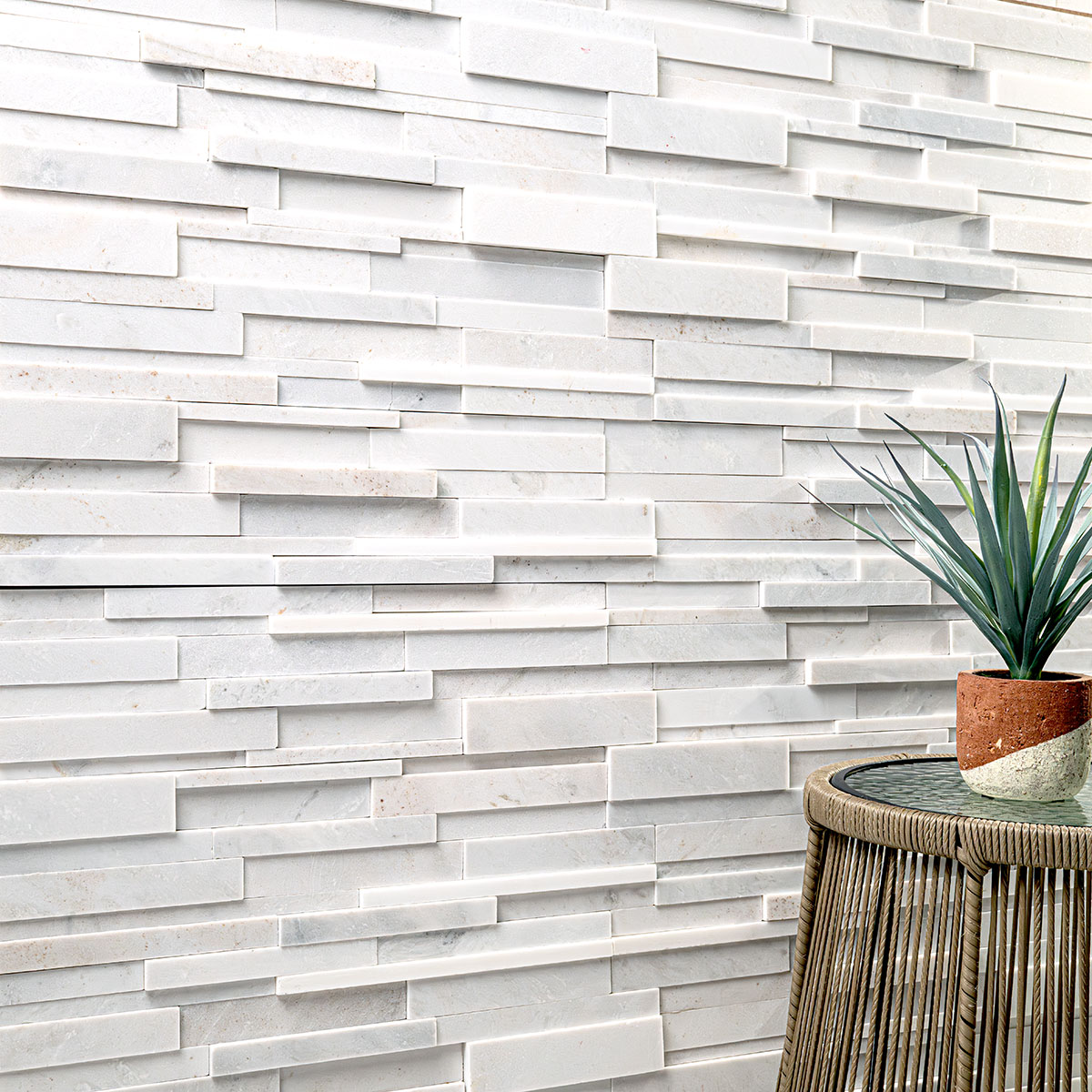 Arctic White 3d Stacked Stone - Image 9