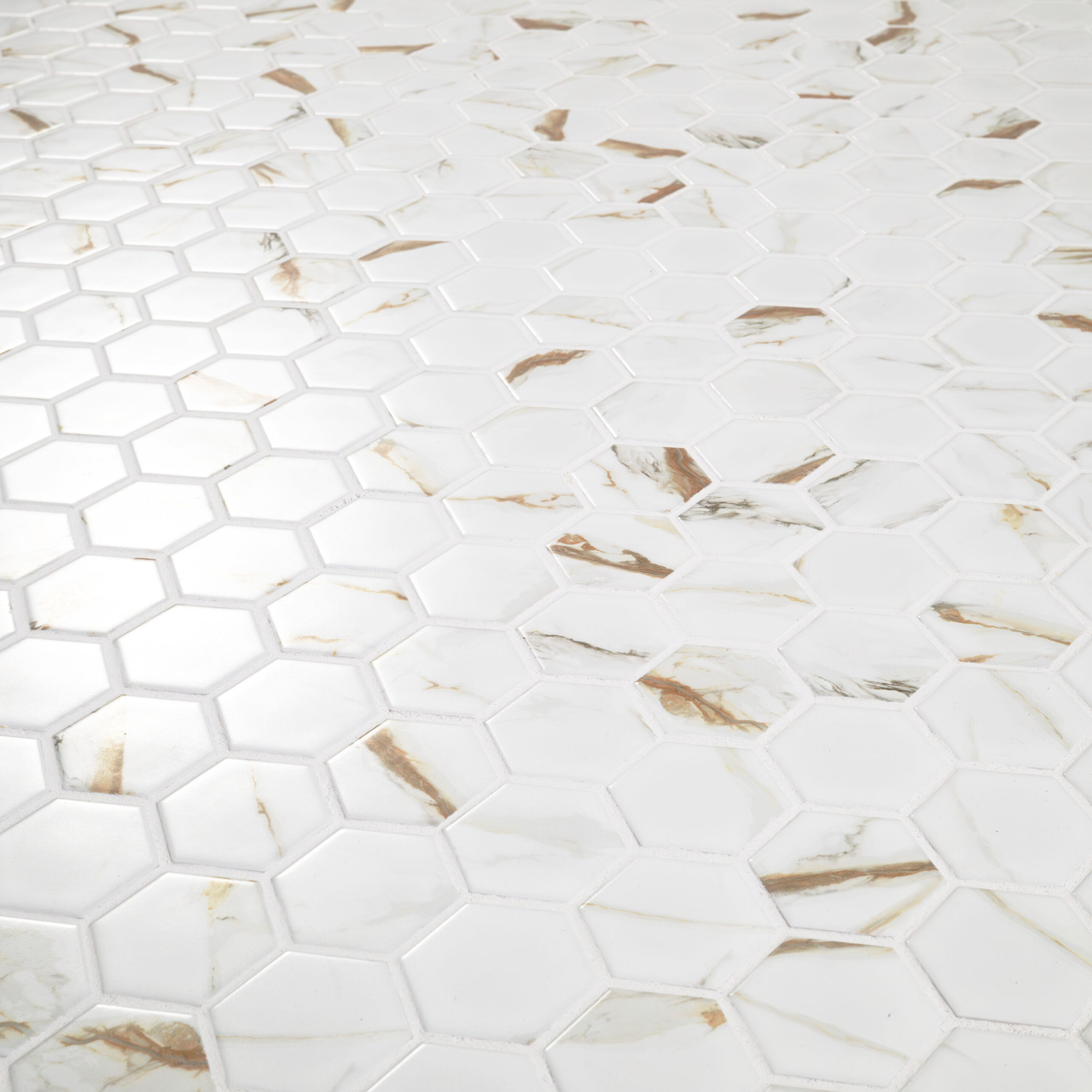 Calacatta Gold Matte 2" Hexagon - Image 3
