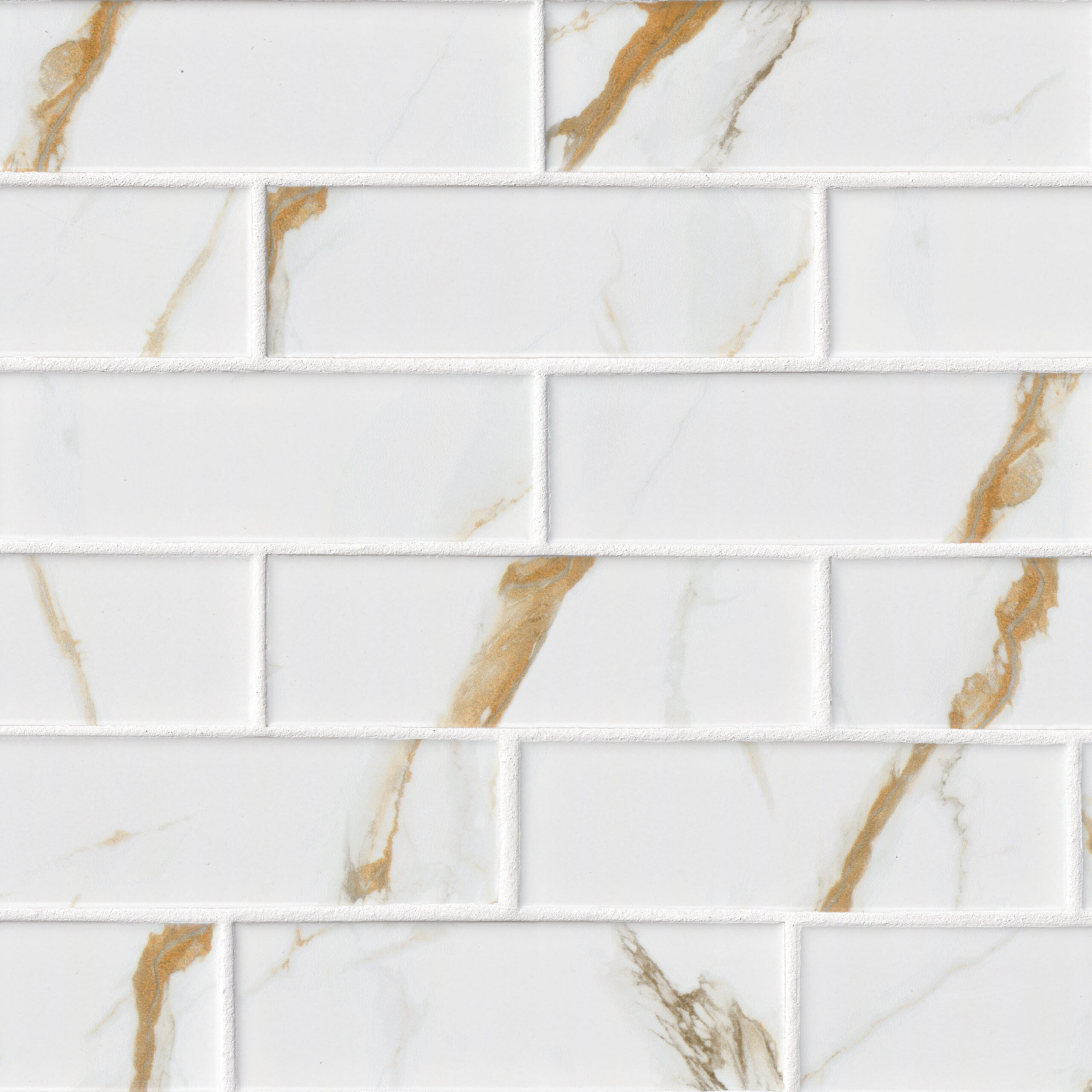 Calacatta Gold Matte 2x6 Subway Tile