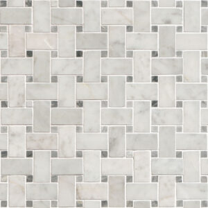 Carrara White Basketweave Tile - Honed