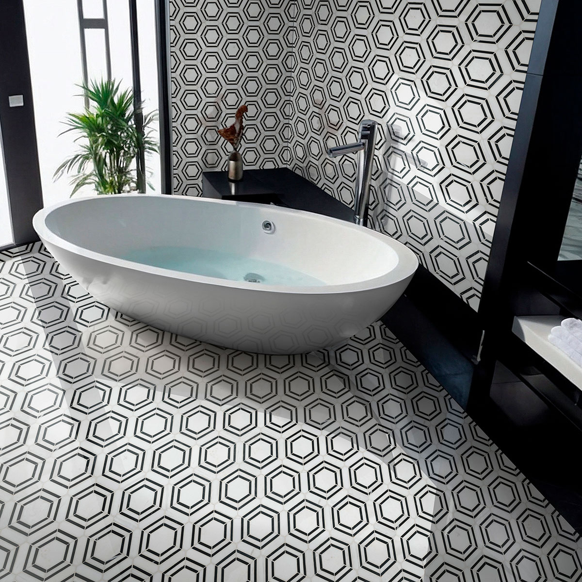 Georama Nero Geometric Tile - Image 3