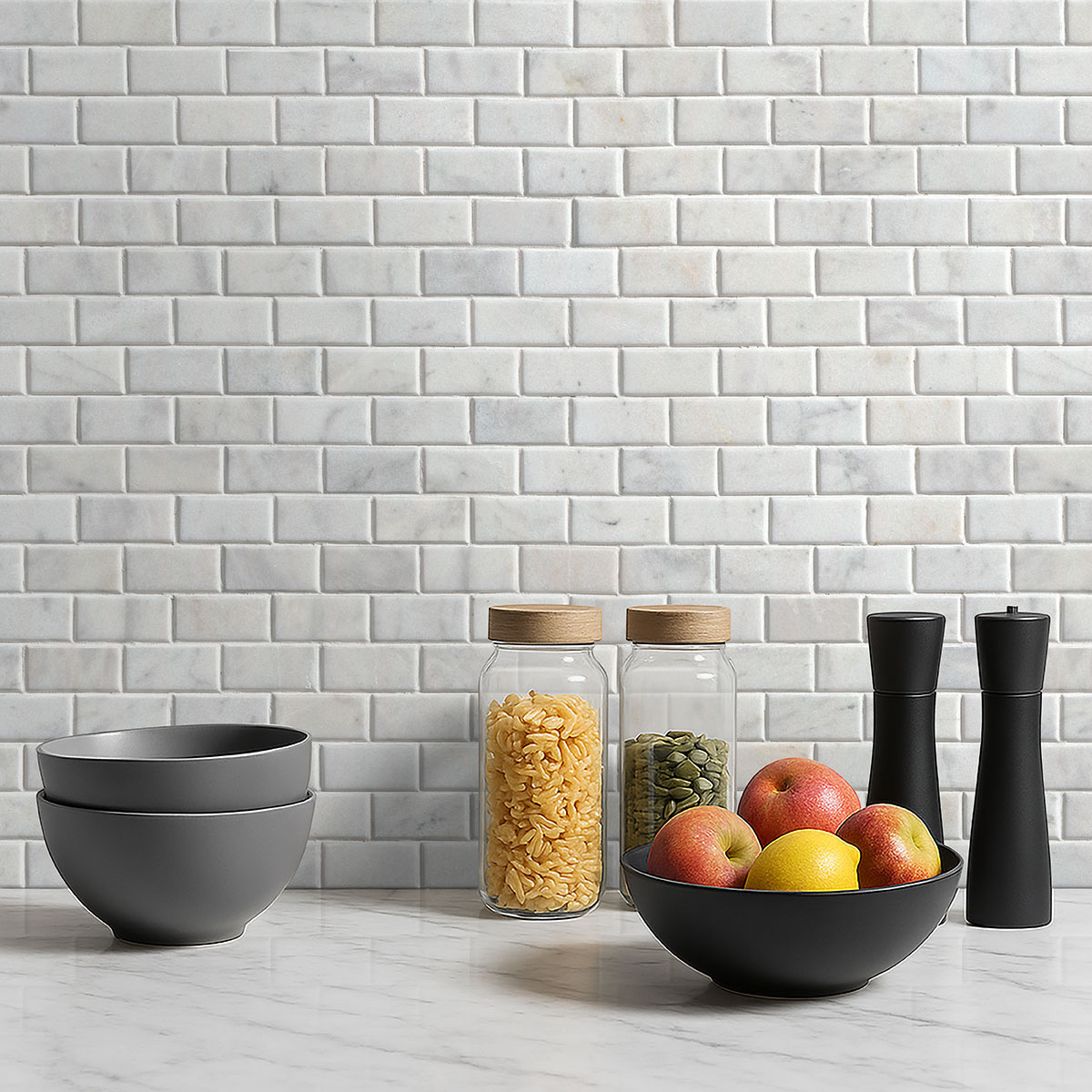 Greecian White Beveled Subway Tile 2x4 - Image 5