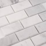 Greecian White Beveled Subway Tile 2x4 - Image 3