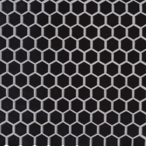 Retro Nero Glossy 1” Hexagon Mosaic Tile