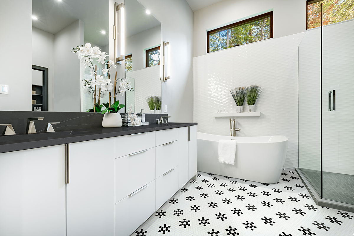 White And Black Mod Petal Pattern Matte - Image 5