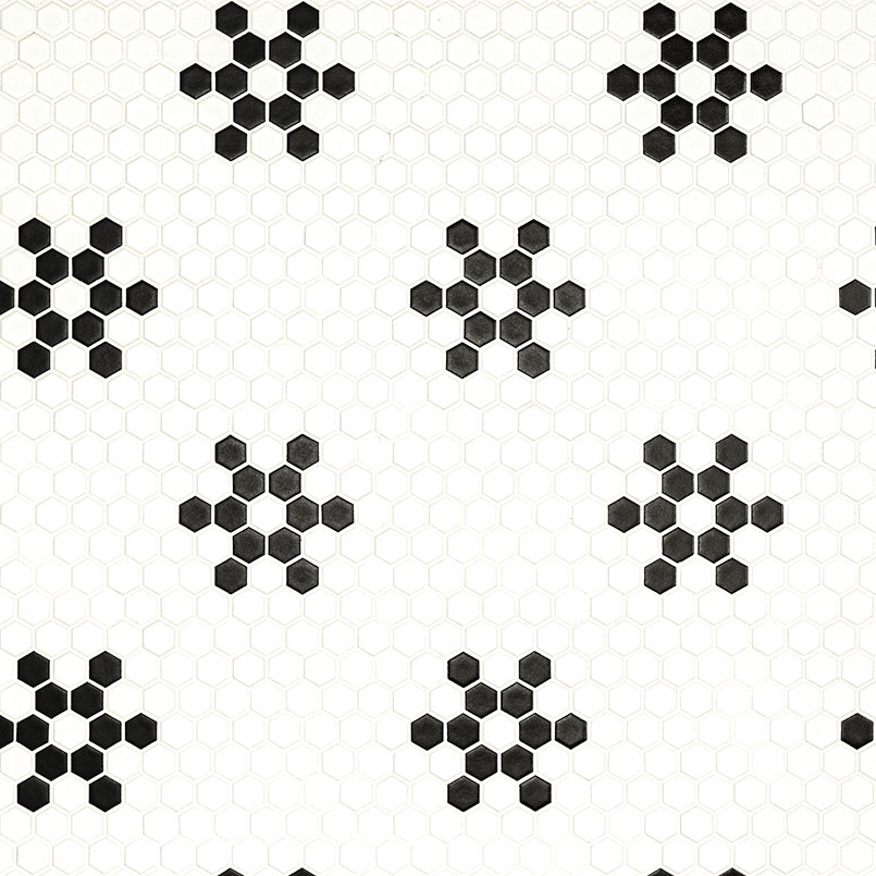 White And Black Mod Petal Pattern Matte - Image 2