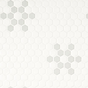 White And Gray Mod Petal Pattern Matte