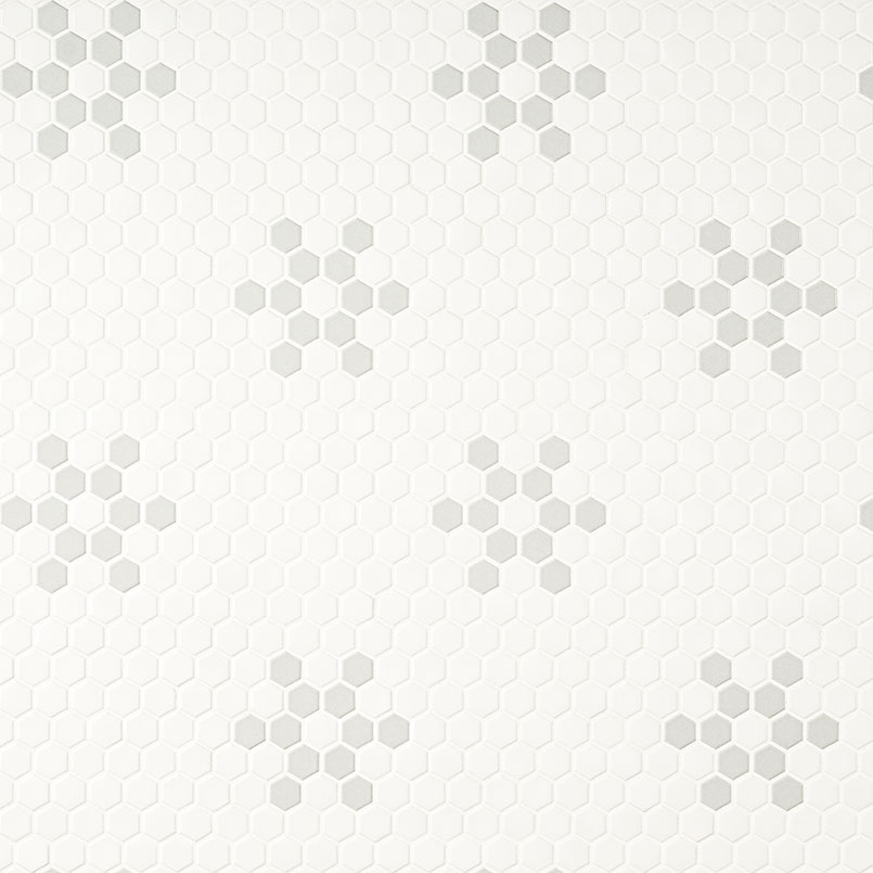 White And Gray Mod Petal Pattern Matte - Image 2